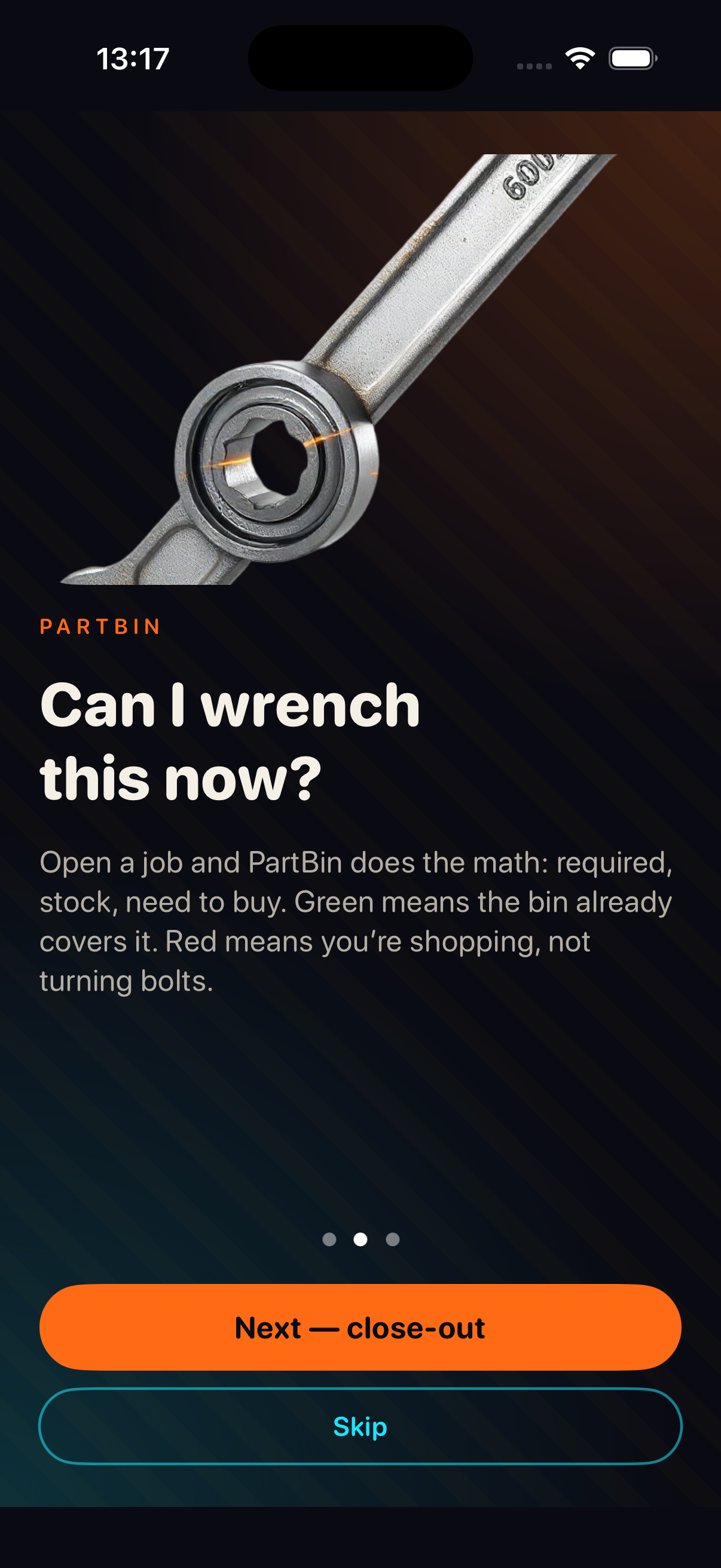 PartBin fitment board